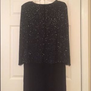 Black Beaded Evening Gown